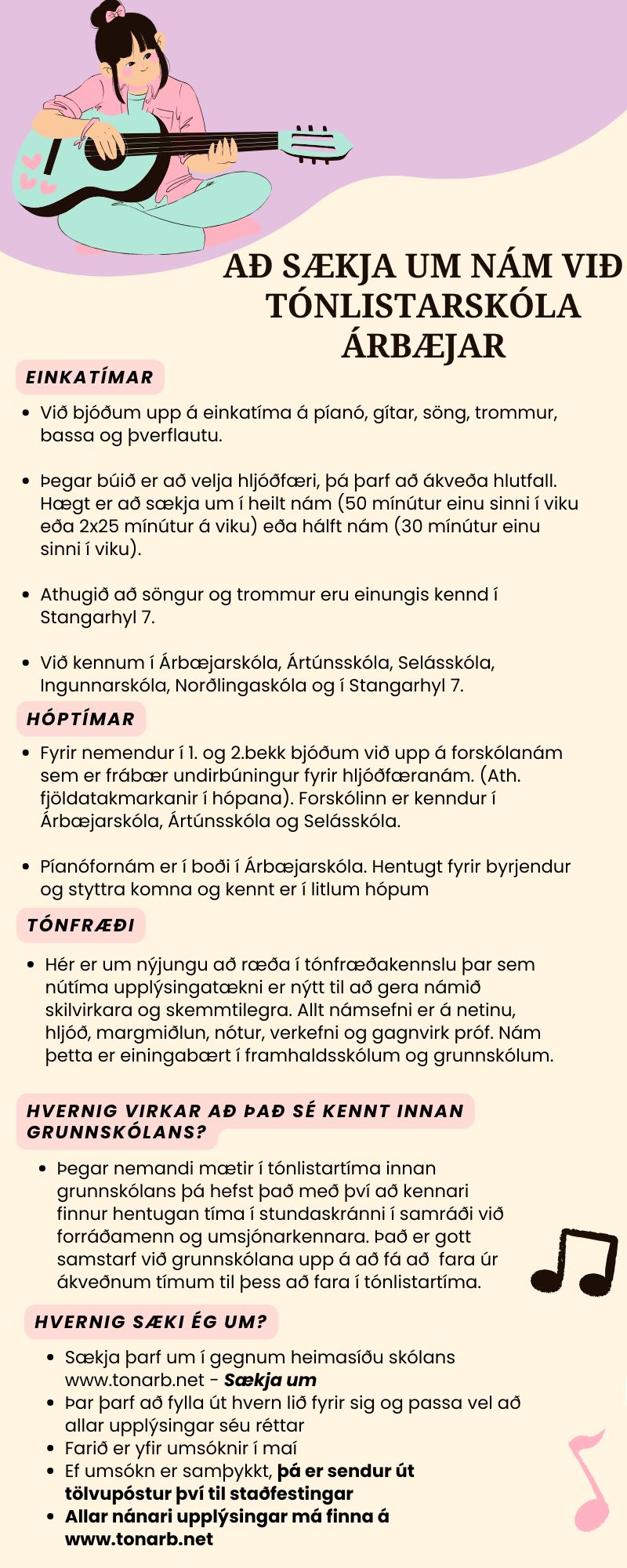 Pink and Blue Illustrative Music Skills Infographic