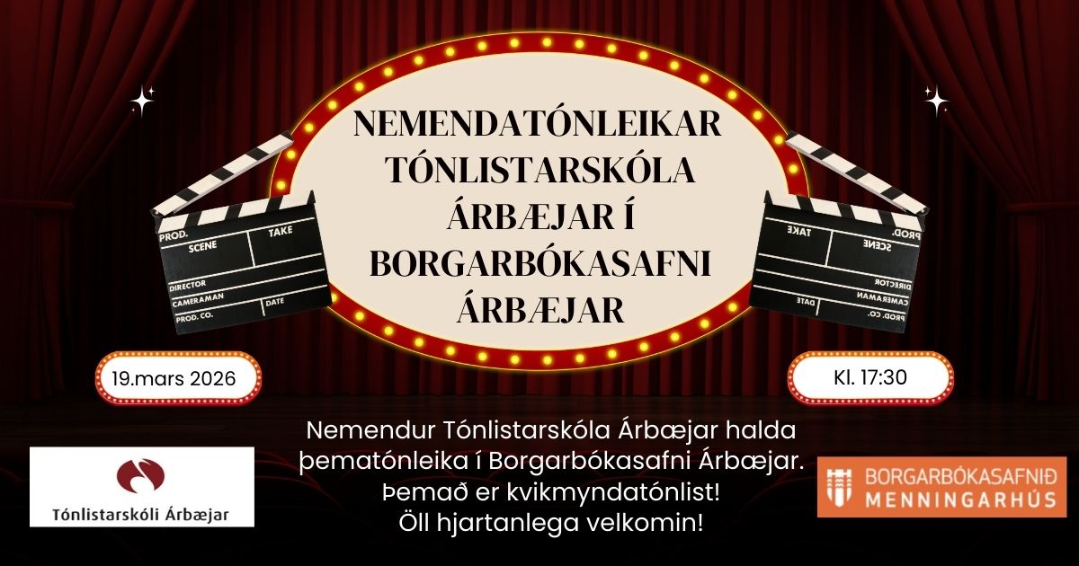 nemendatónleikar tónlistarskóla árbæjar í borgarbókasafni árbæjar
